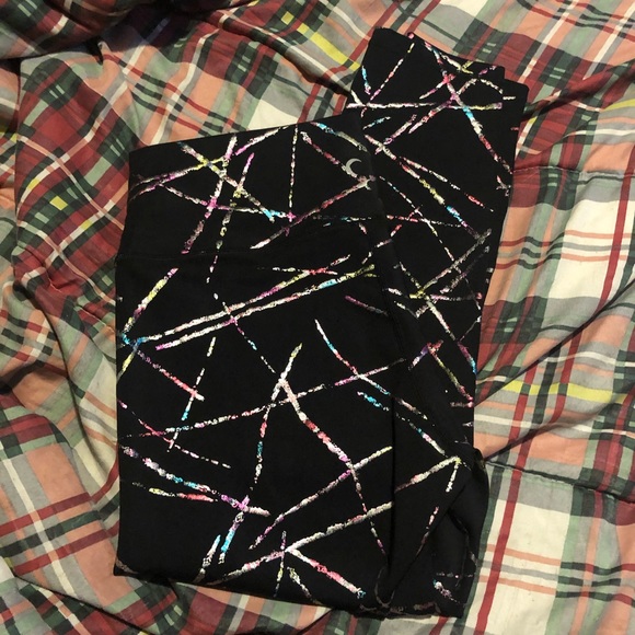 NWOT ZYIA Abstract Hi Rise Luxe 24” Legging 80s Retro Inspired Sz 16 18 20 22 - Picture 7 of 8